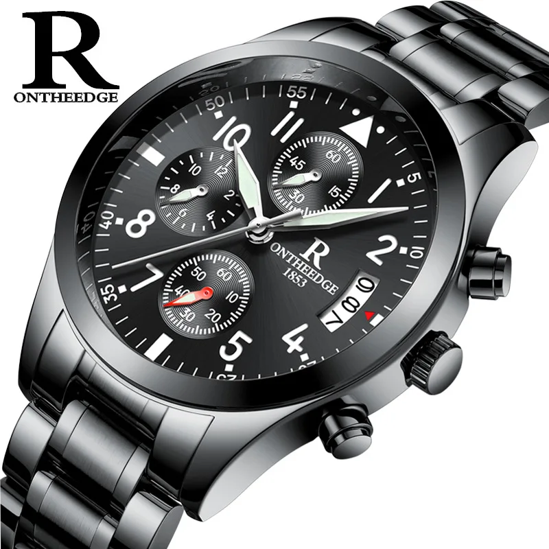 ONTHEEDGE foreign trade hot-selling models, genuine famous brand large dial men's waterproof fashion watch men
