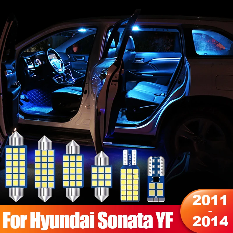 

For Hyundai Sonata YF 2011 2012 2013 2014 5pcs Canbus Error Free 12V LED Car Interior Dome Reading Lamps Trunk Light Accessories