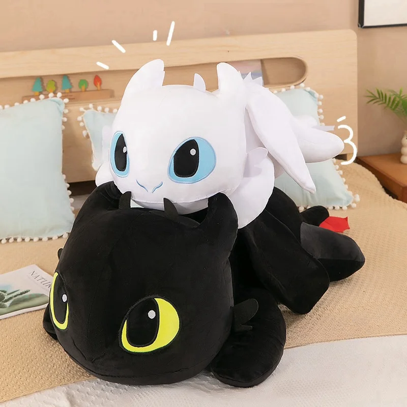 Large Toothless Dragon Plush Body Pillow Cute Cartoon Dragon Soft Decorative Stuffed Body Pillow Anime Sleeping Back Cushion