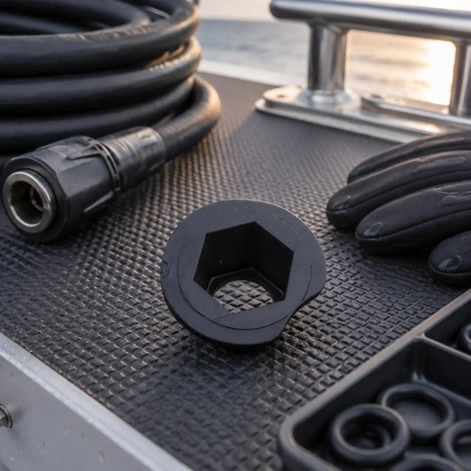 

QD Hose Cover Easy Glove Use Drysuit Hose Guard Rubber Material Wide Opening for Technical Divers, Underwater, Cold Water Diving