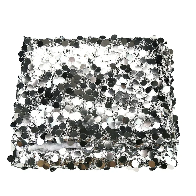 Silver Size Glitter Shiny Reflective Fabric DIY Stage Decoration Background Fabric Sewing Dress Bag Fabric
