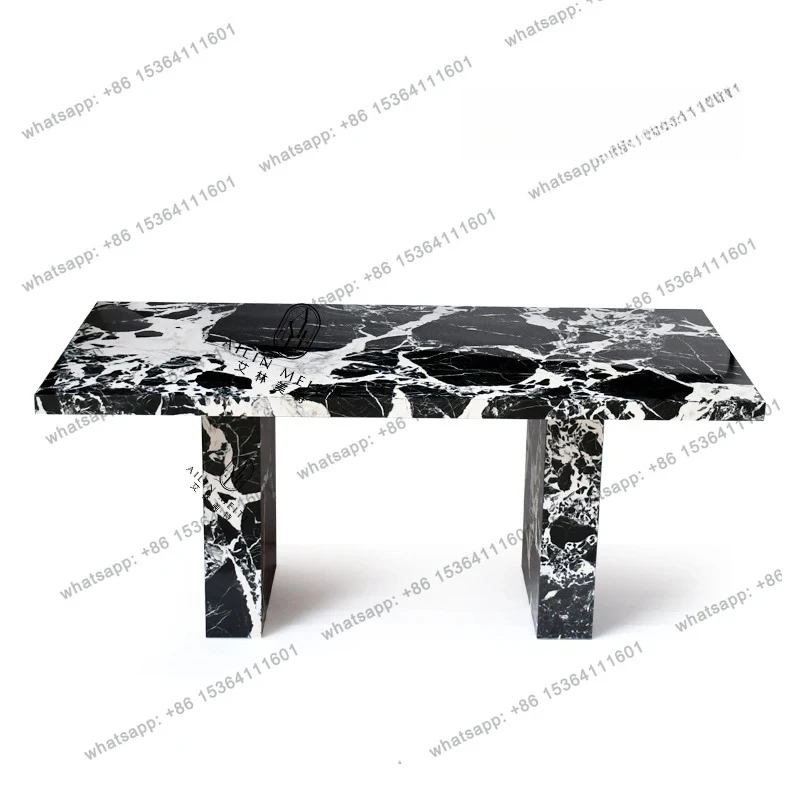 yj7 Italian light luxury natural marble dining table modern simple small apartment simple villa high-end rectangle