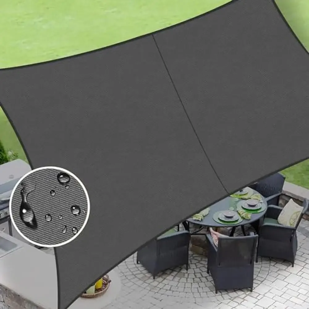 

Waterproof 8'x10' Triangle Sun Shade Sail UV Resistant Outdoor Patio Garden Backyard Custom Size Dark Grey Triangle Canopy Sail