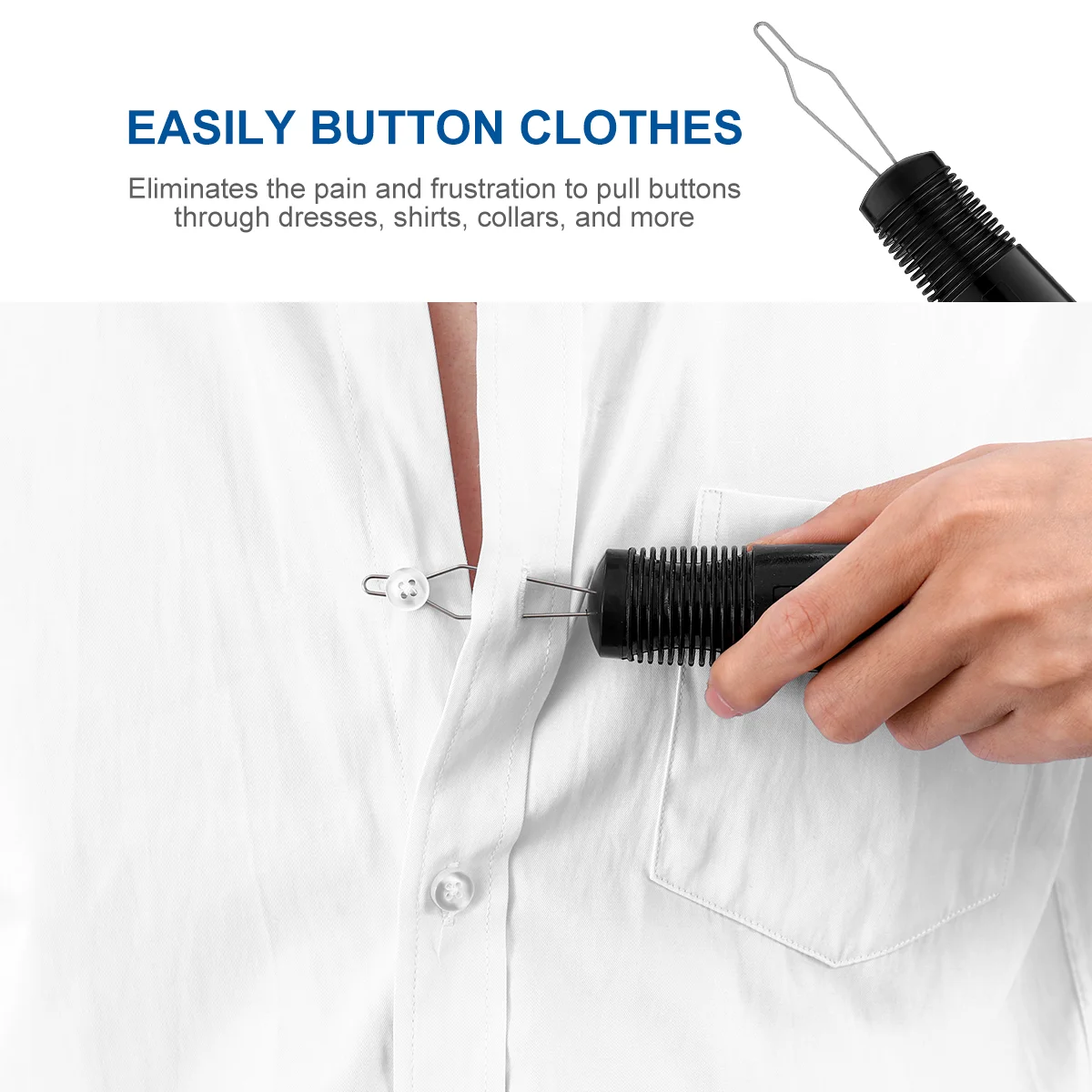 SUPVOX Universal Grip Button Hook Helper Zipper Pull Assist Tool Dressing Aids Tool for Arthritis Elderly Limited Hand Mobility