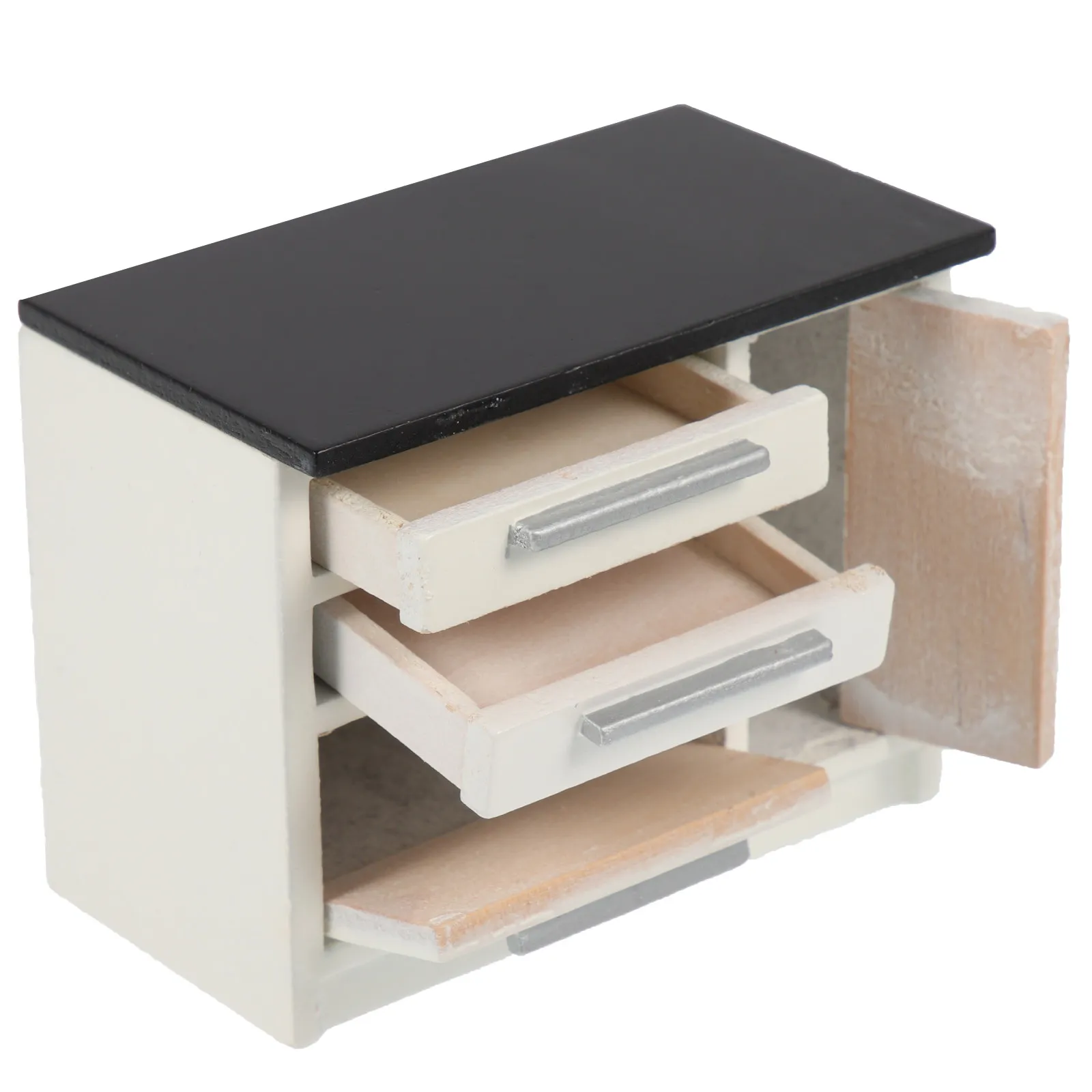 

Mini Kitchen Cabinet Wooden Furniture Mini House Accessories 1 12 Scale Miniature Wood Furniture House Miniatures