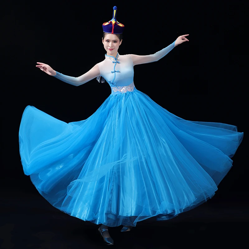 

Новинка 2023 года: Женский костюм для монгольских танцев, юбка для тренировок, яркие цвета, для выступлений и занятий, в этническом стиле