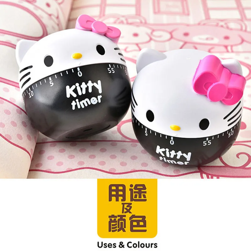 Kawaii Hello Kitty Sanrio таймер мультфильм студент обучение рабочу напоминание милый аниме кухня домашний таймер для приготовления пищи подарки для девочек игрушки