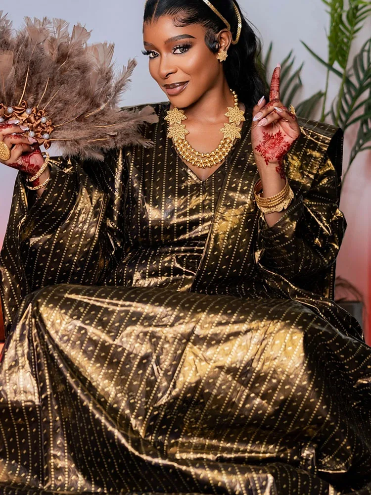 

Женское африканское платье-бубу, дашики, кафтан, длинное, из мягкого хлопкового брокада с вышивкой, для Рамадана, Ид и вечеринок