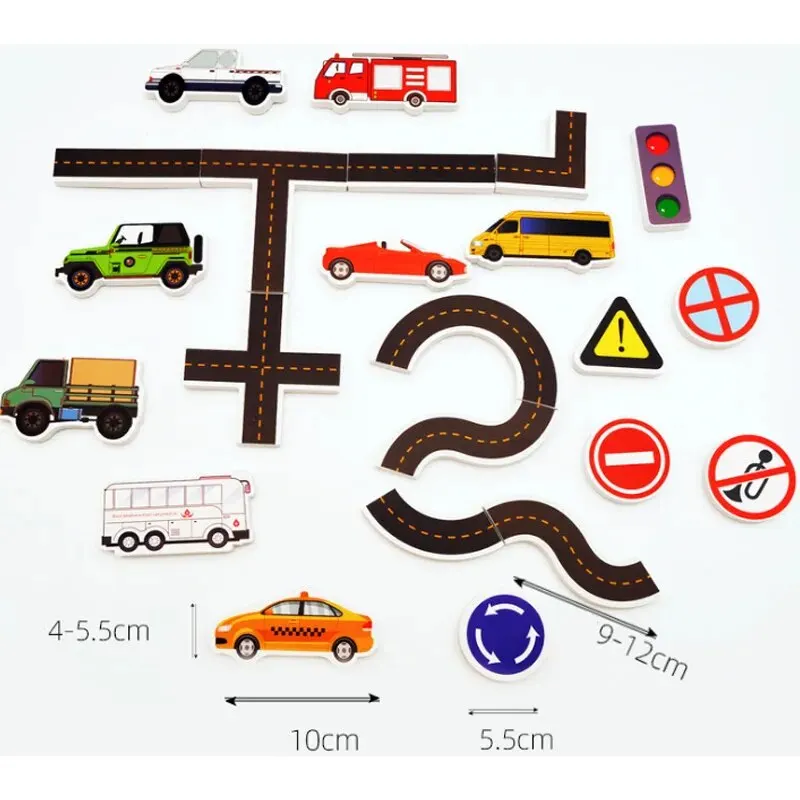 23pcs/set Traffic Car Soft EVA Puzzle Bath Toys for Kids Baby Bathroom Water Toys Early Educational Bathing Toy