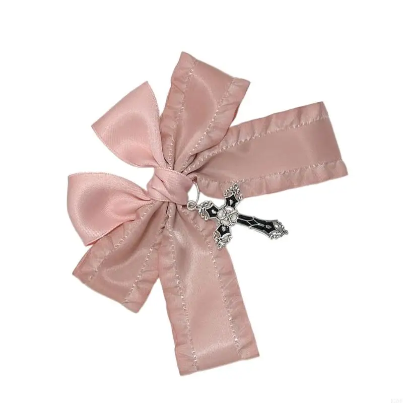 K3NF Ribbon Hair Bows กับ Pendant Mair Clip Hairpin Women Barrettes Ponytailholder สำหรับเครื่องมือจัดแต่งทรงผมสาว