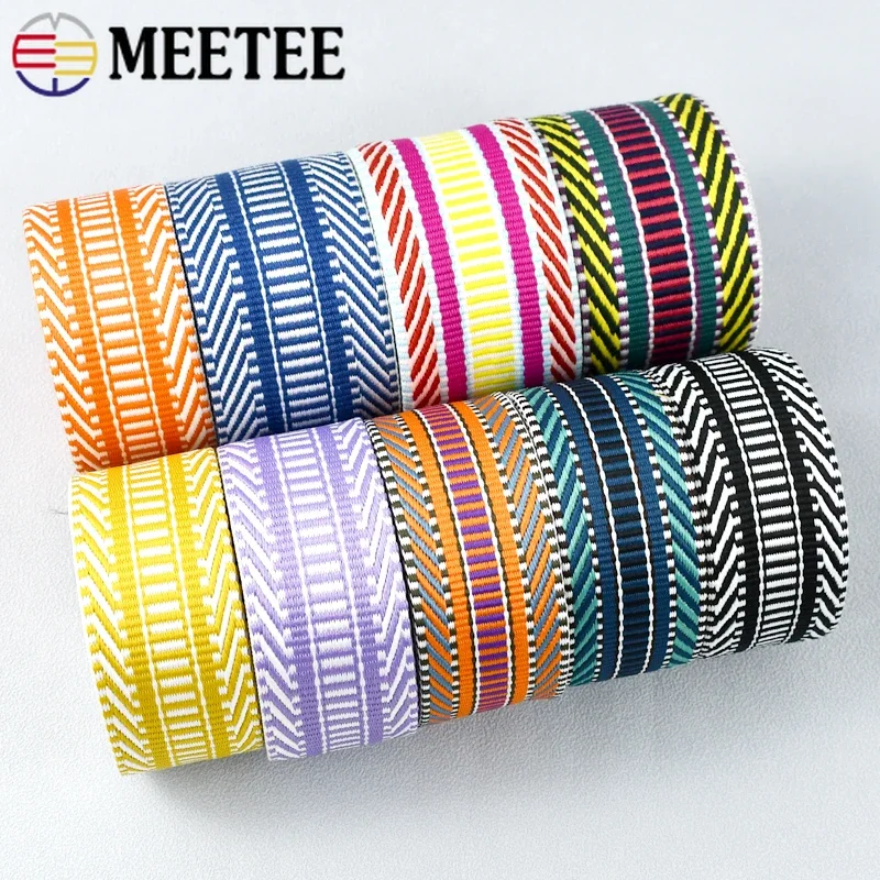 1-5M 38/50mm Jacquard Webbing Tape For Bag Strap By Meter Backpack Belt Ribbon Band Clothes DIY Bias Binding Sewing Accessories