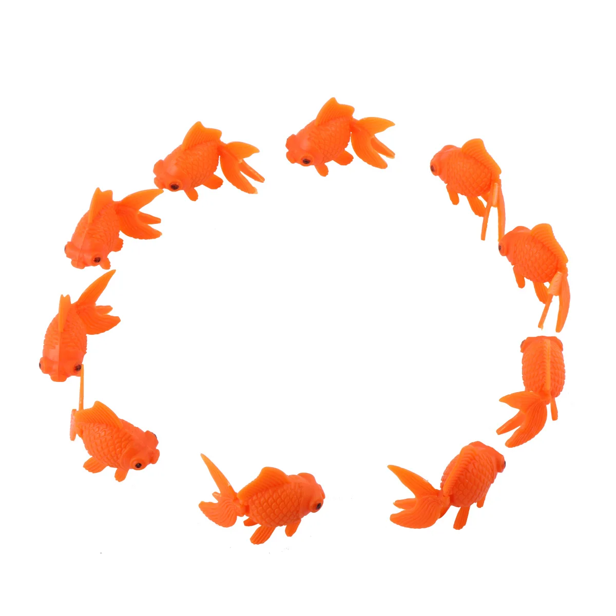 

10Pcs Aquarium Plastic Goldfish Vivid Shape Flowing Water Swim Feature Fake Fish Tank Ornament Decorative Item