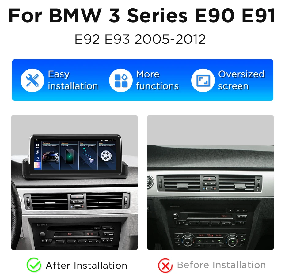 Junsun CarPlay Für Apple Auto Radio Multimedia Für BMW E90 E91 E92 E93 2005-2012 Bluetooth Drahtlose Android auto 4G GPS Stereo – Detail 10