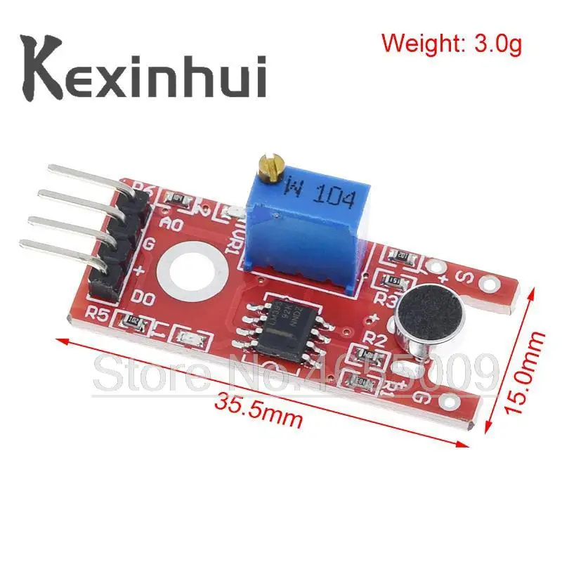 Módulo de detección de Sensor de sonido de voz con micrófono para Arduino AVR PIC, sensores de salida Digital analógicos, KY-038, KY-037