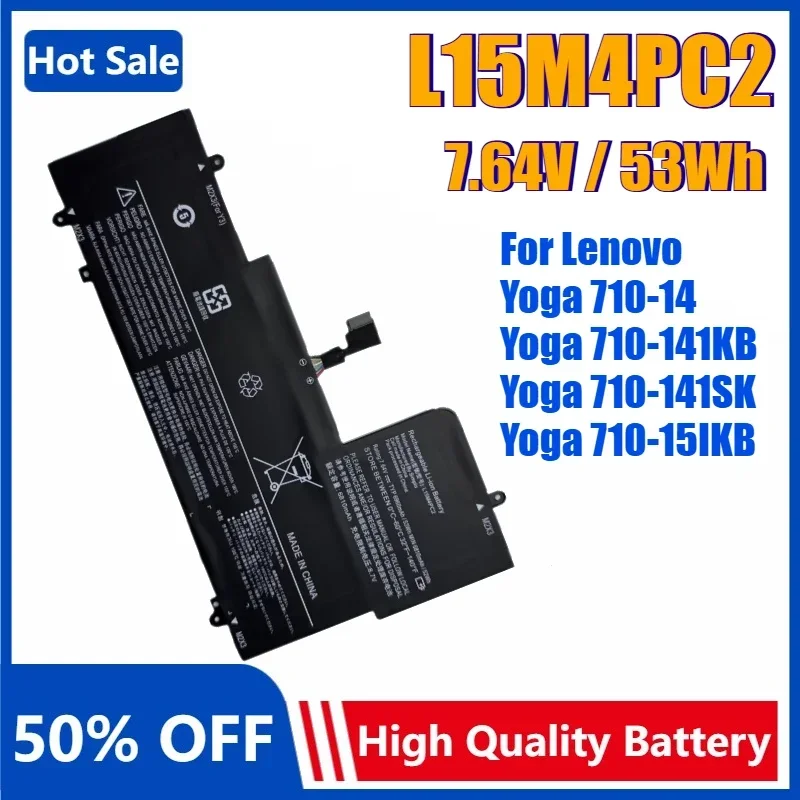 

Новый аккумулятор для ноутбука L15L4PC2 L15M4PC2 для Lenovo YOGA 710-14IKB, 710-14ISK, 710-15ISK, 710-15IKB, 710-15IFI 5B10K90778,5B10K90802