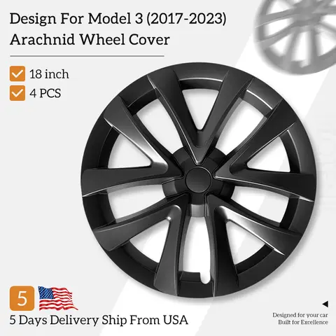Wheel Hubcap For Tesla Model 3 2017-2023 18Inch Arachnid Style Hub Cap Automobile Replacemen Wheel Cover Wheel Cap Full Rim Cove
