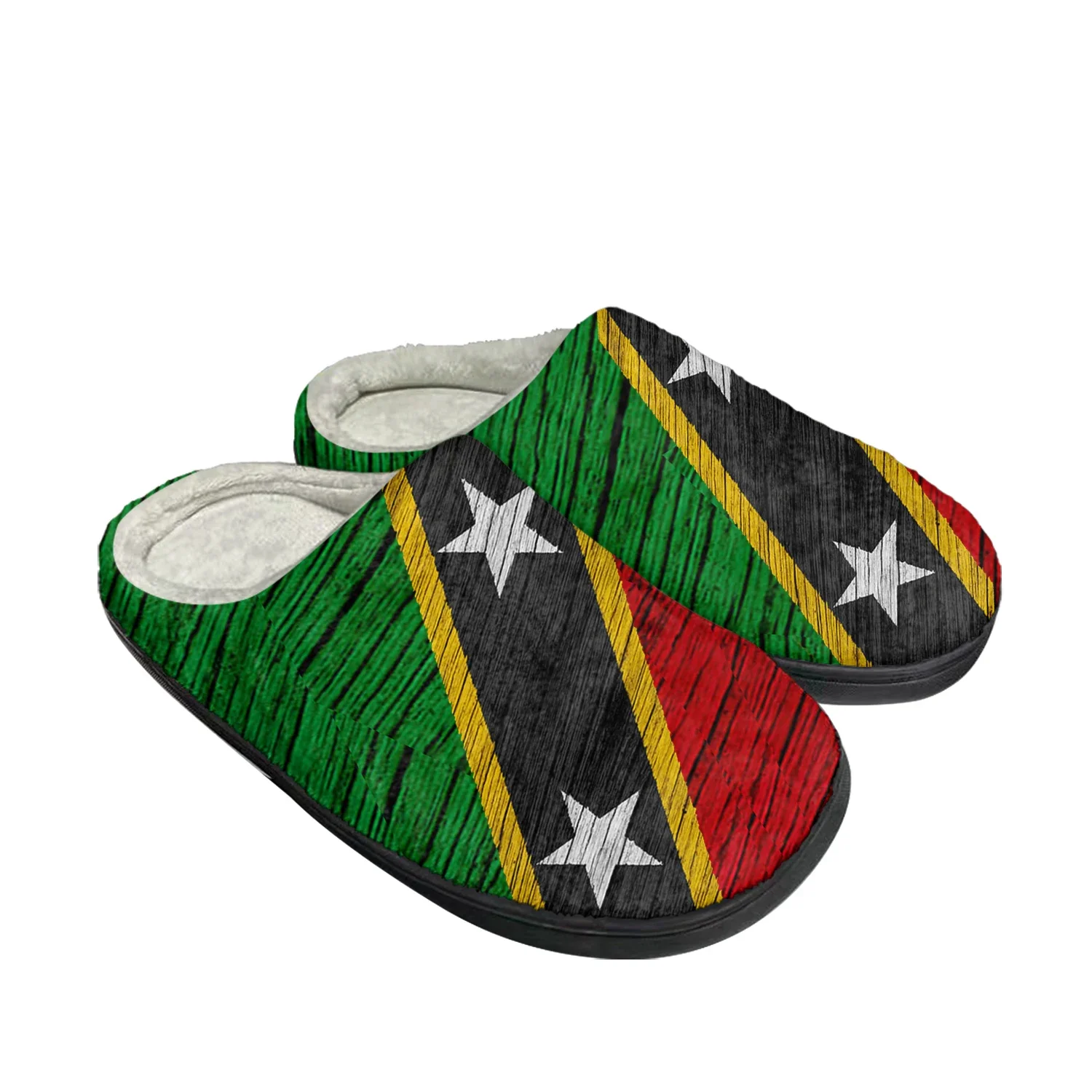 

St Kitts and Nevis Flag Home Cotton Custom Slippers Mens Womens Sandals Plush Bedroom Casual Keep Warm Shoes Thermal Slipper