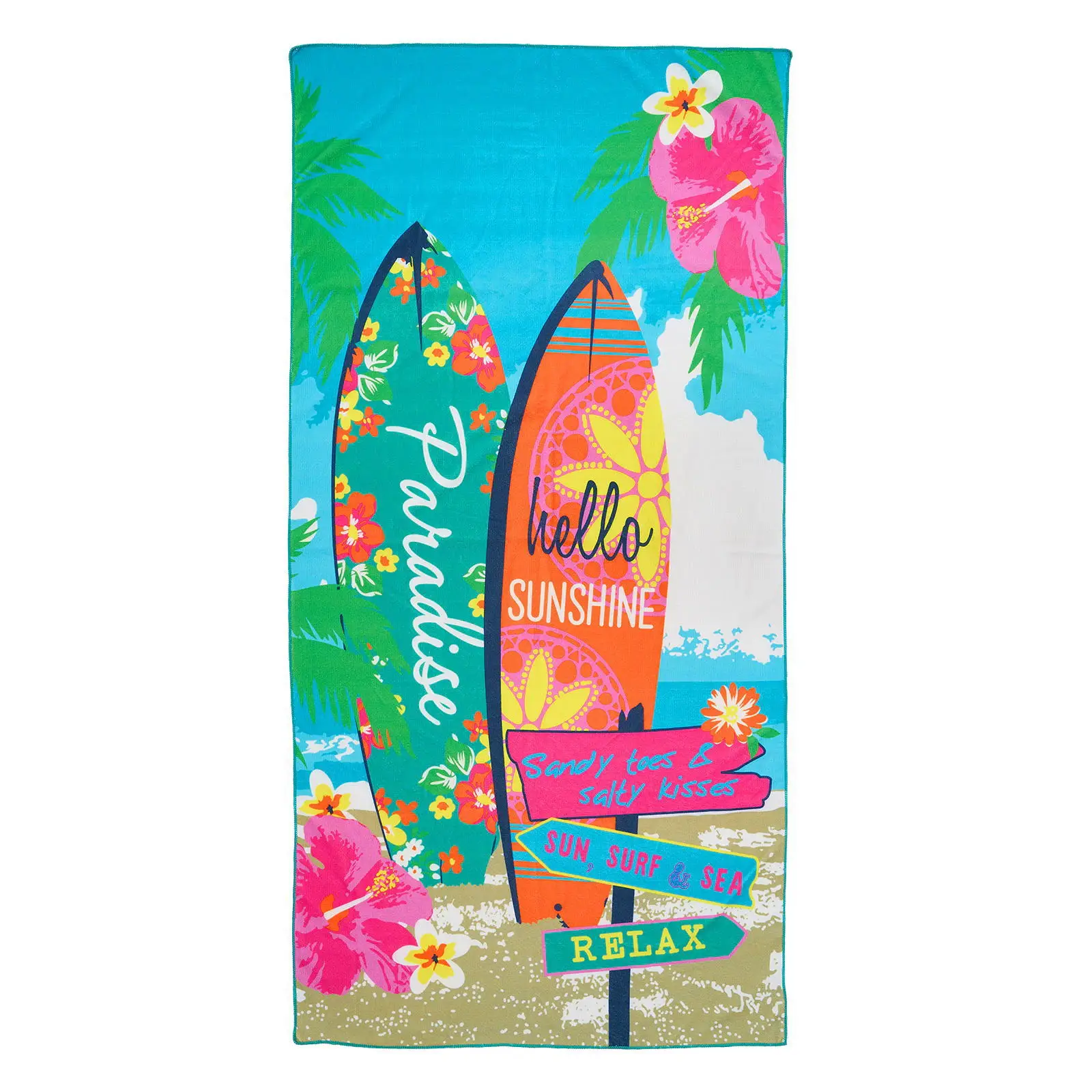 Tropical Hawaiian Aharo Theme Door Flag Decoration Background Summer Flowers Beach Surfboard Tiki Door Cover Decor Background