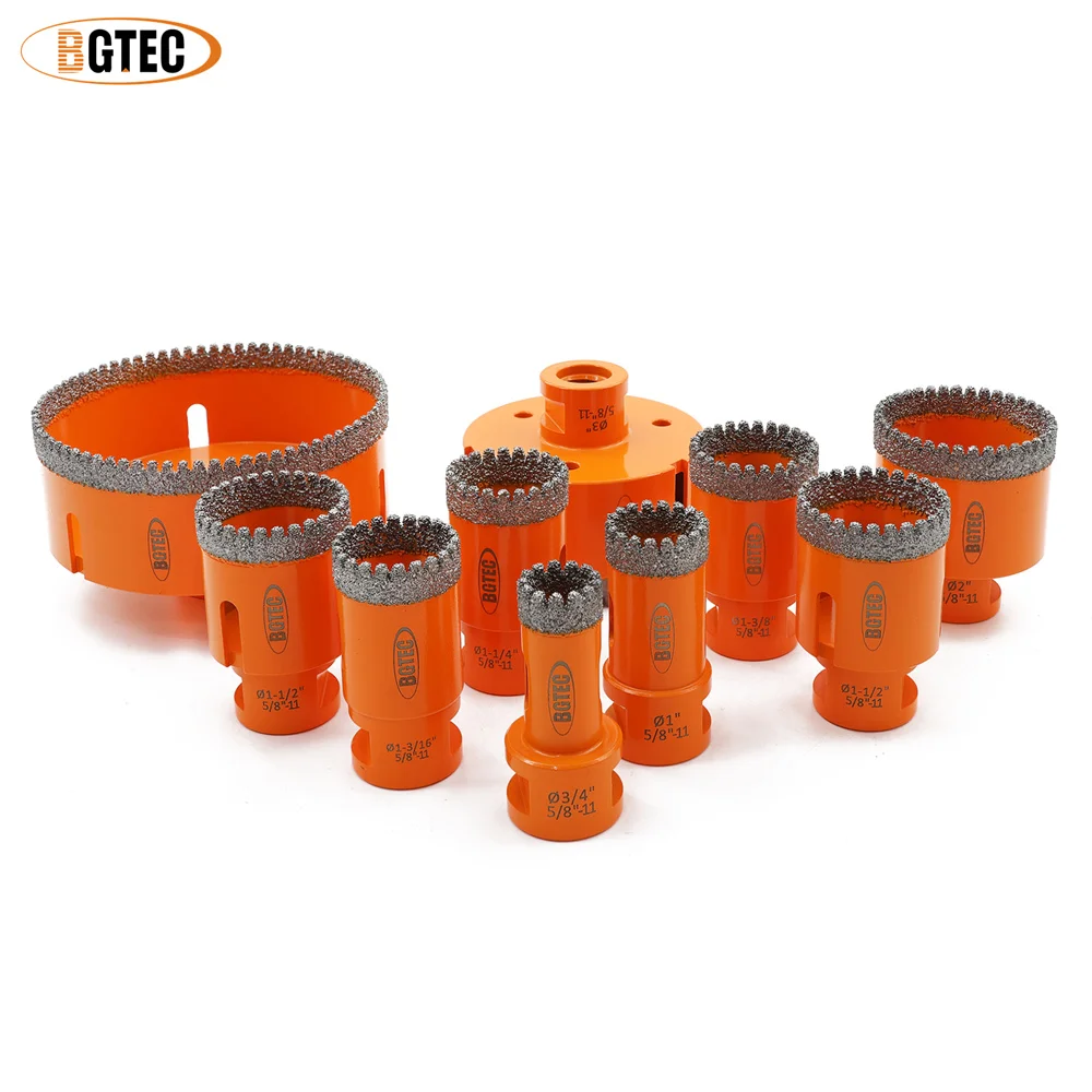 

BGTEC 1pc Dia19/25/30/32/35/38/51/76/102MM Diamond Drill Bit 5/8"-11 Thread Serrated Ceramic Granite Marble Stone Tile Drilling