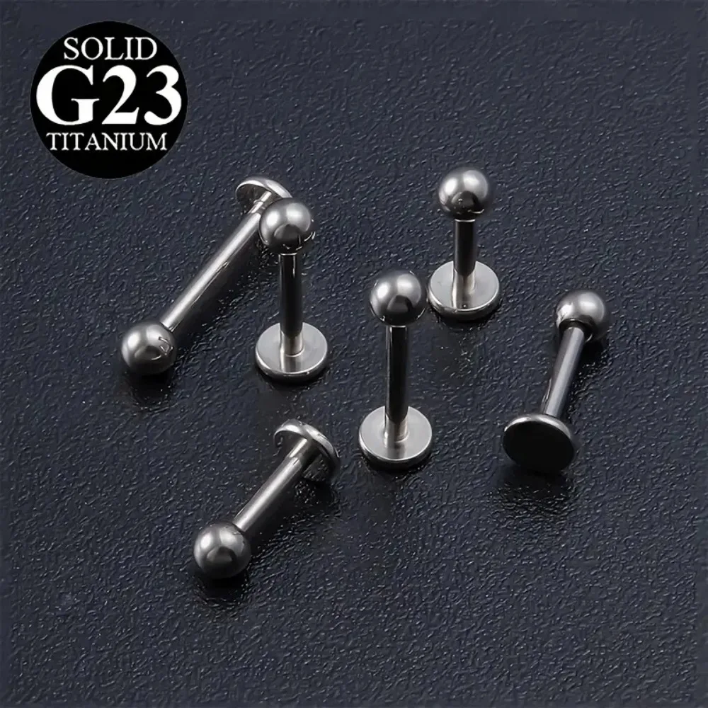 10pcs G23 Titanium Internally Threaded Labret Lip Studs Bar Monroe Helix Cartilage Tragus Earring Piercing Body Jewelry