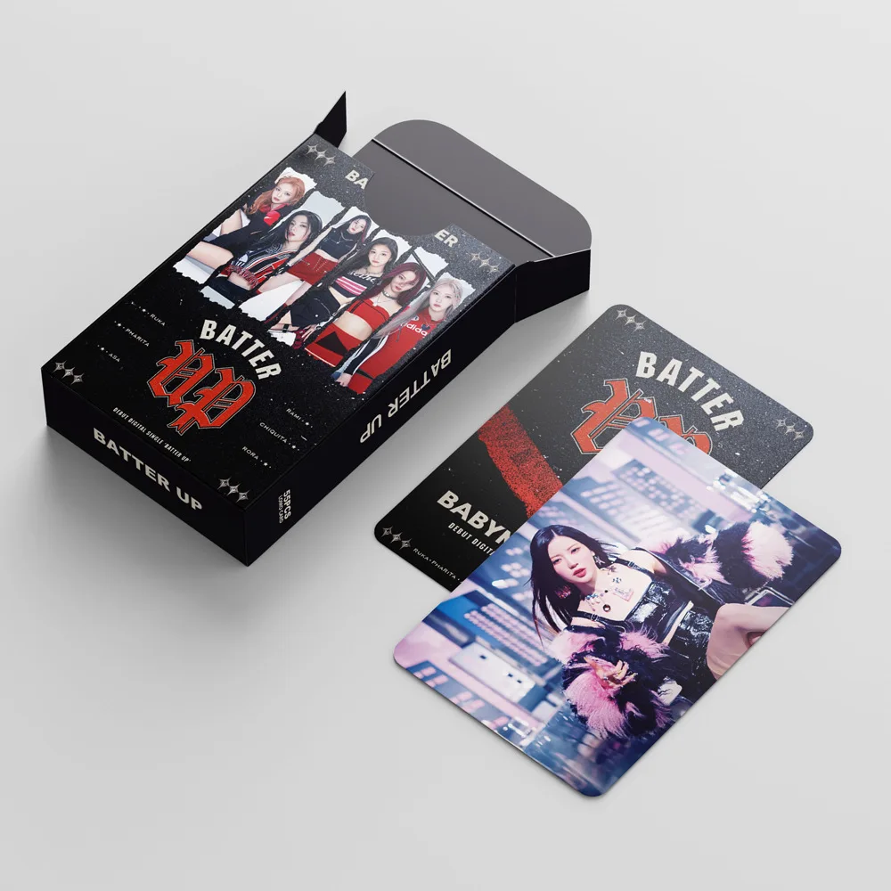 Imagem -05 - Conjunto Babymonster Ídolo Novo Grupo Novo Álbum Batter up Cartões Lomo Haram Rora Asa Ruka Chiquita Pharita Photocard hd Cartão Presente 55 Peças