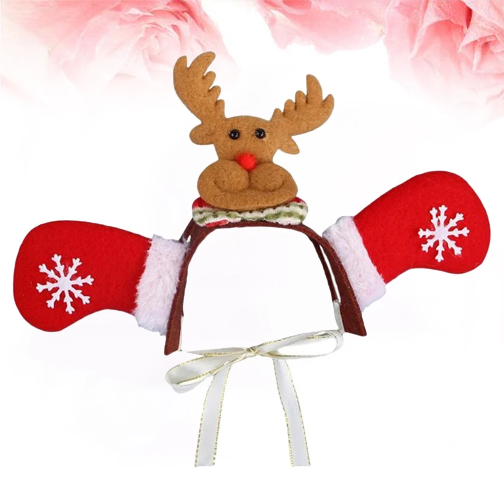 

Adorable Christmas Pet Headband For Dogs Cats Non-Deformable Comfortable Holiday Costume Accessory Design M Size