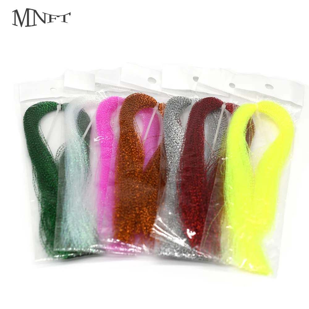 

MNFT 20Bags Crystal Flash Holographic Tinsel Twisted Flashabou Sparkle Streamer Fly Tying Materials