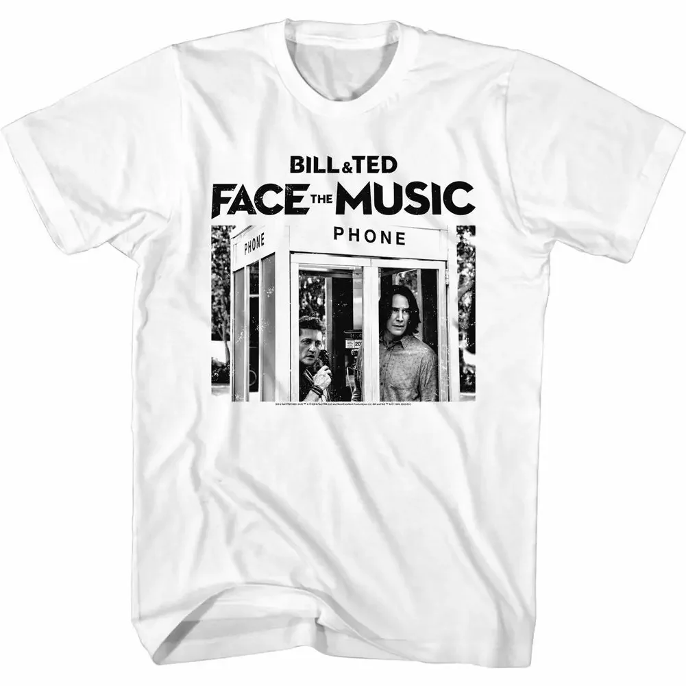 Bill And Ted Face The Music B T Ftm Phone Booth White Adult Shirt