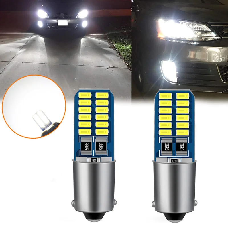 2pc Canbus BA9S LED H6W T4W żarówka Led samochodowa lampa cofania samochodu Parking oświetlenie tablicy rejestracyjnej 12V biały uniwersalny akcesoria samochodowe