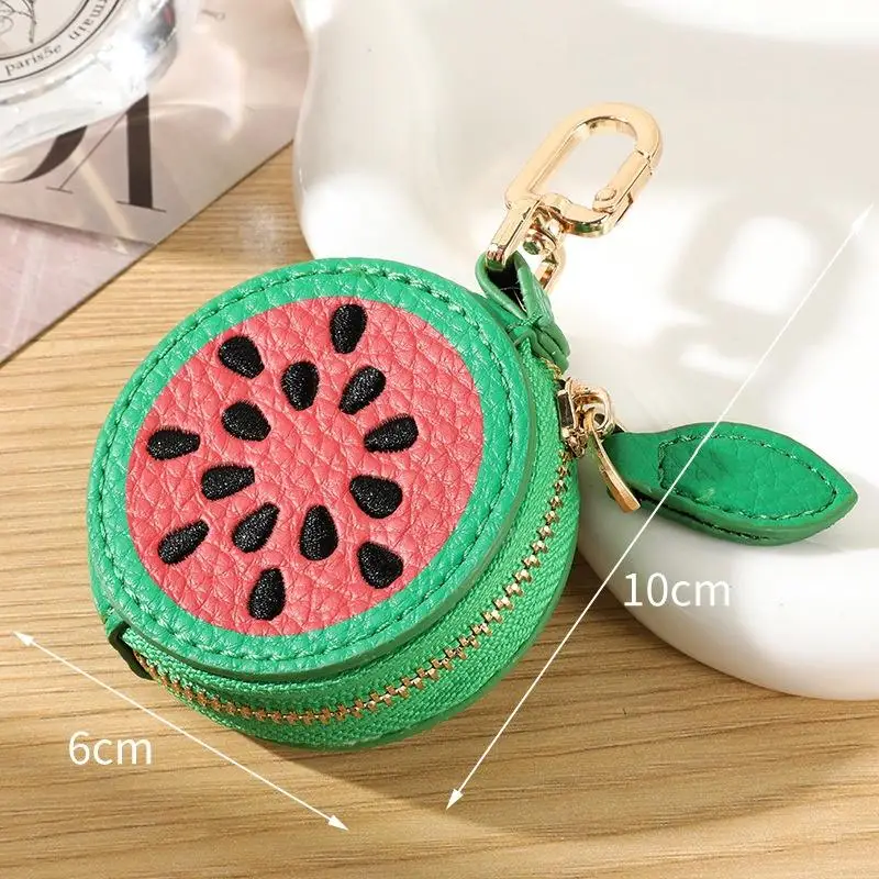 New 1Pcs PU Leather Pendant Keychain Blueberry Design Fruit Charm Coin Purse Earphone Bag Mini Storage Bag