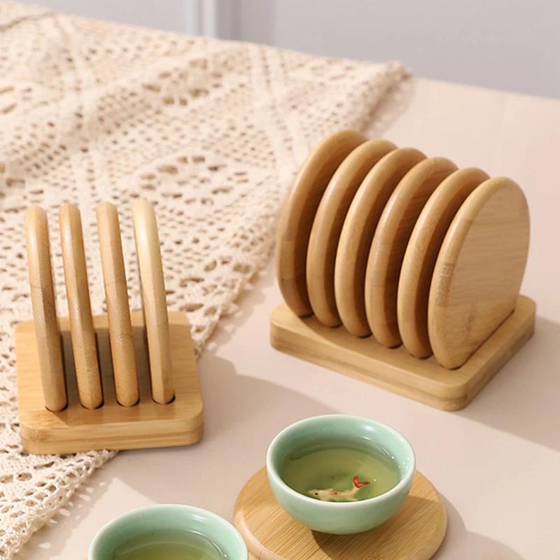 Bamboo Coaster Set …