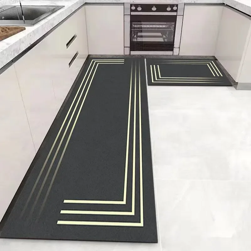 Kitchen Rug Waterproof Leather Carpet Anti-slip Floor Mat Long Rug Home Decoration Foot Mats Oil-proof Alfombra De Cocina