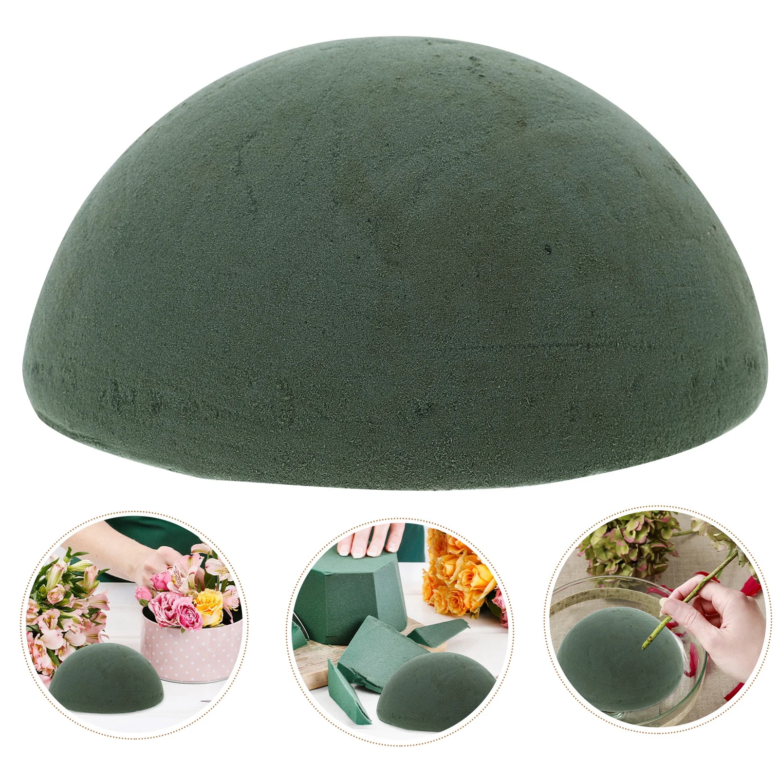 

1pcs Half Sphere Floral Foam Green Round Flower Arrangement Blocks For Wedding Bouquets Diy Decor Dry Foam Ball