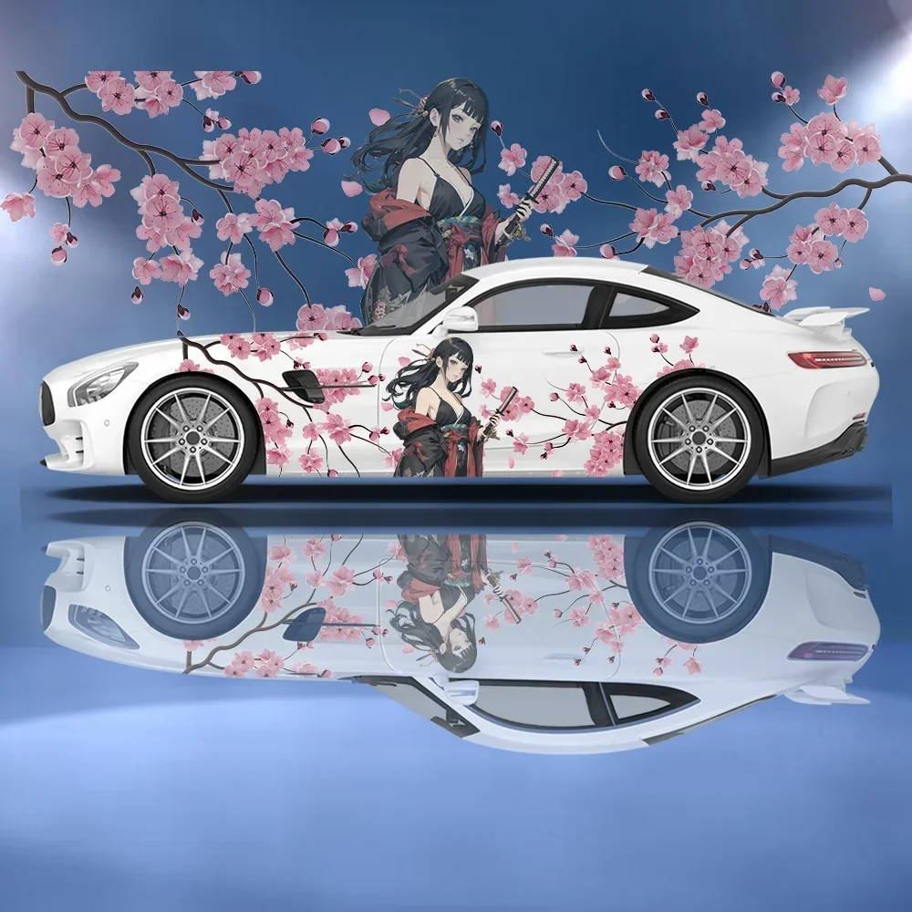 

Fallen Flower Ancient Woman Car Vinyl Wraps Decal Self-adhesive PVC Sticker Suitable for Trucks SUV Decor Auto Accessories Gift