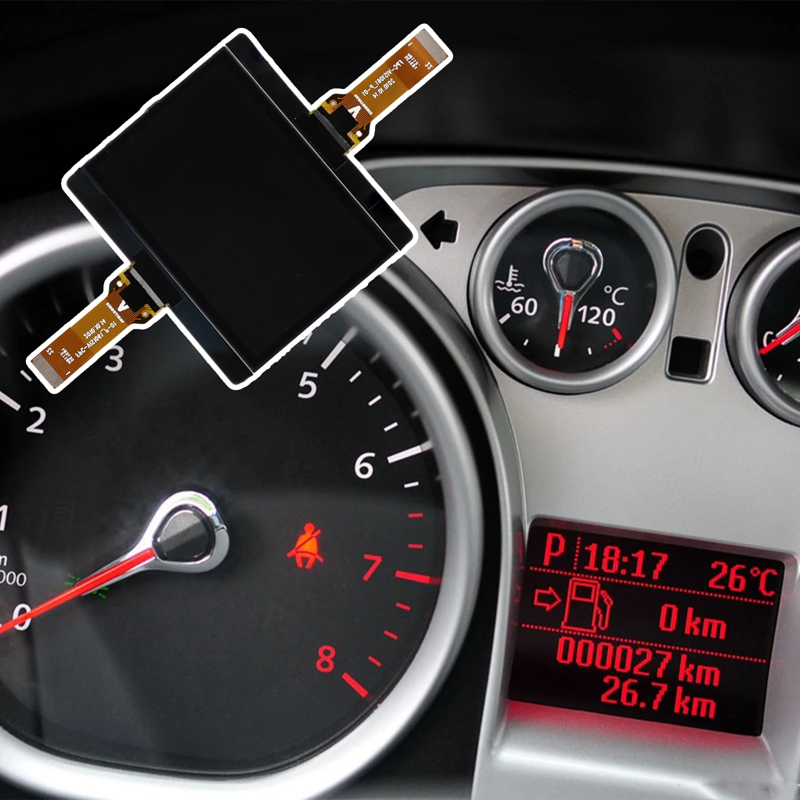 

Perfect Replacement Instrument Cluster Display for Ford For CMax For SMax For Galaxy Black Color Glass Material