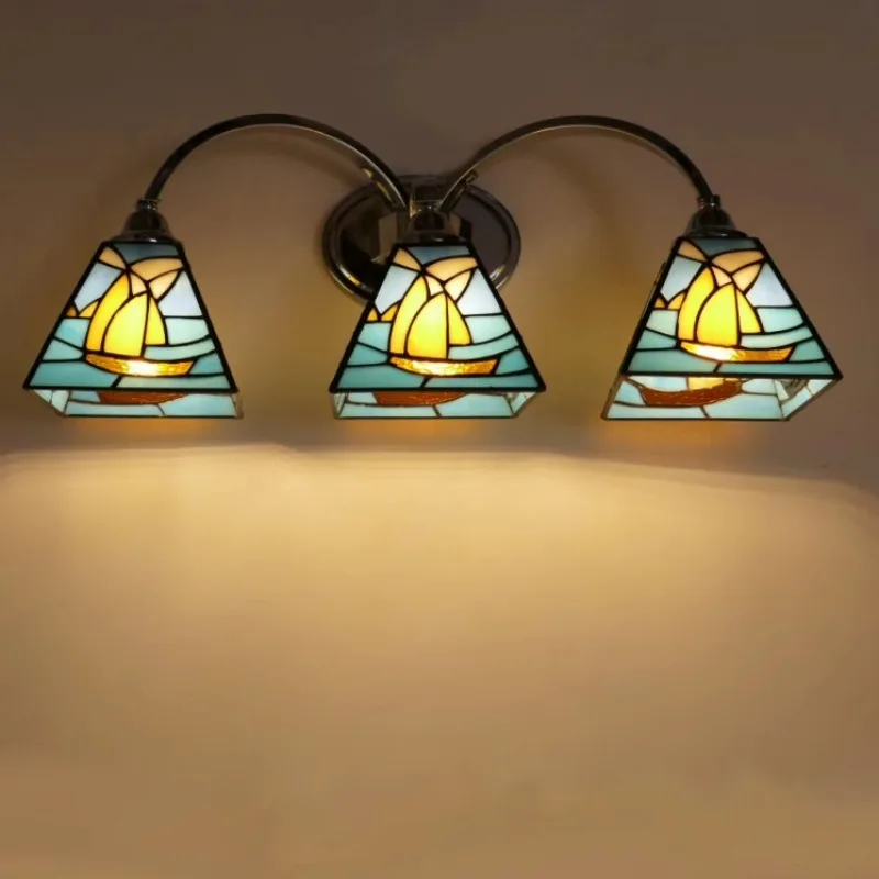 Simple Modern Mediterranean Mirror Headlights Bathroom Thin Mirror Wall Lamps Toilet Sex Mirror Headlights