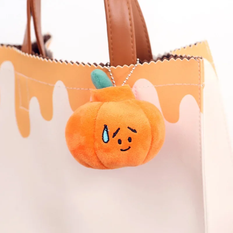 Stuffed Plants Plush Pumpkin and Mangosteen Plush Small Pendant Plush Girl Heart Super Cute Keychain Brithday Gift for Friend