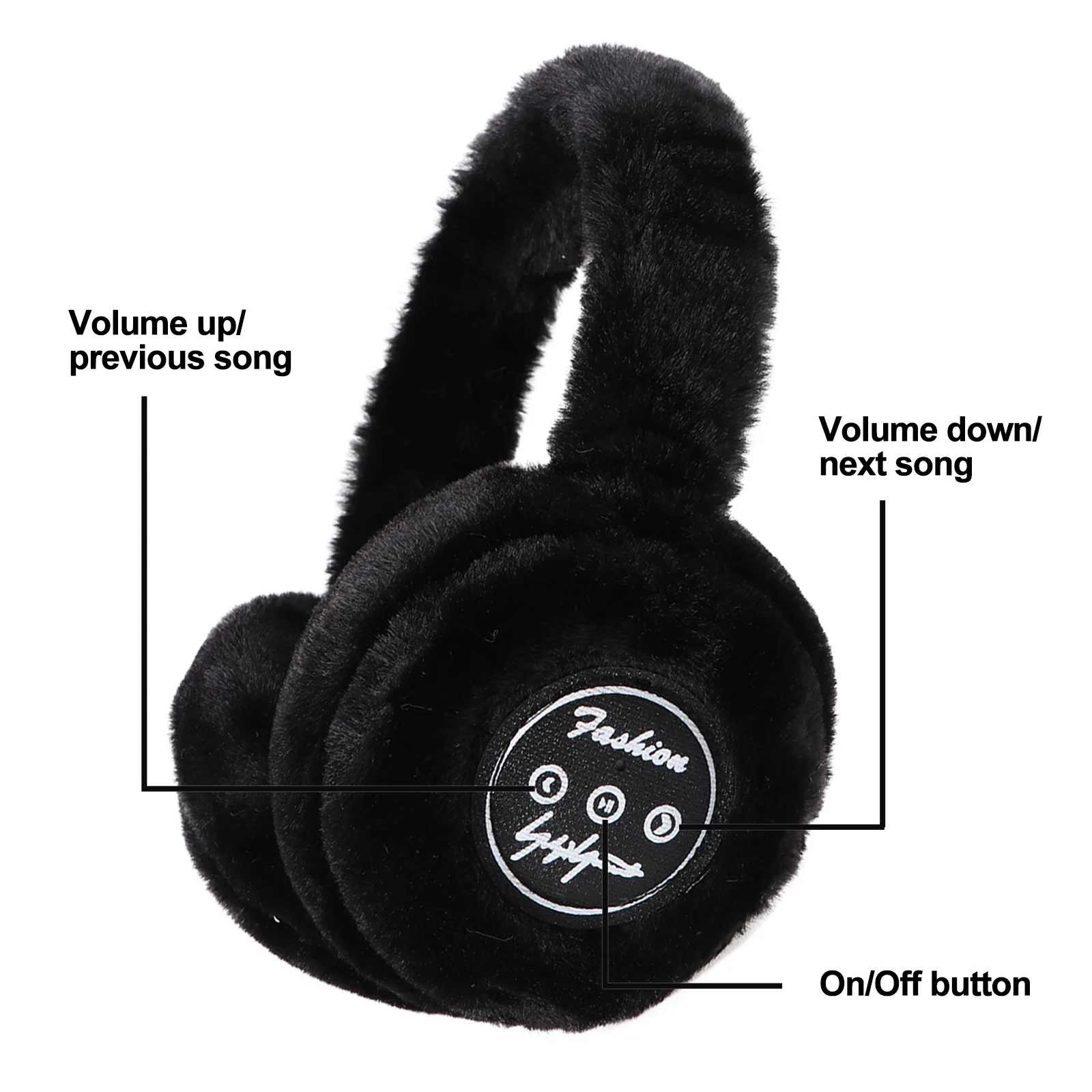 Fashion Plush Wireless Headphone Winter Ear Warmer Electric Ear Covers Headwear Music Earwear (Pink)