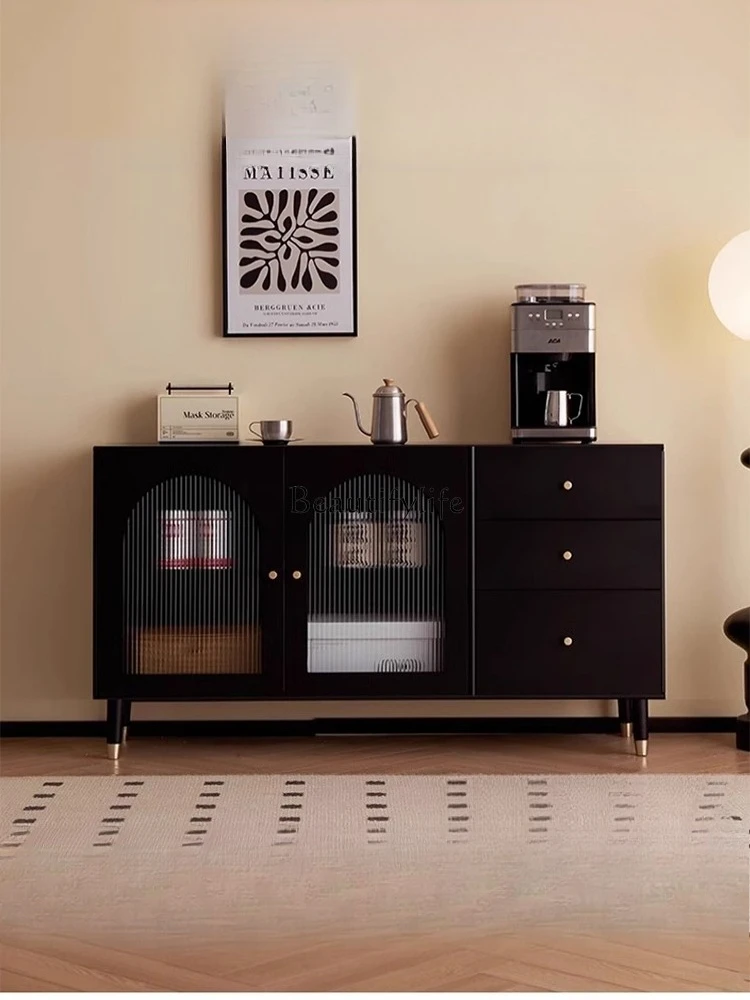 

Simple Sideboard Cabinet Living Room Black Storage Wall-Mounted Integrated Home Storage Cabinet