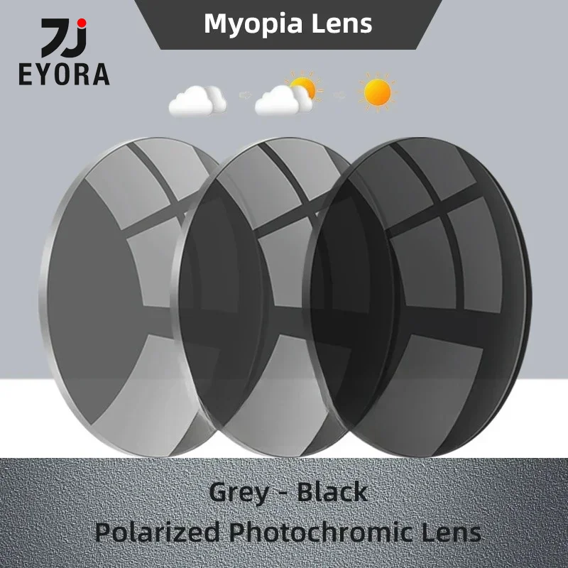 

Фотохромные поляризационные линзы EYORA для коррекции близорукости, дальнозоркости и прогрессивных очков, 1.56, 1.61, 1.67, рецептурные, из смолы CR-39, асферические