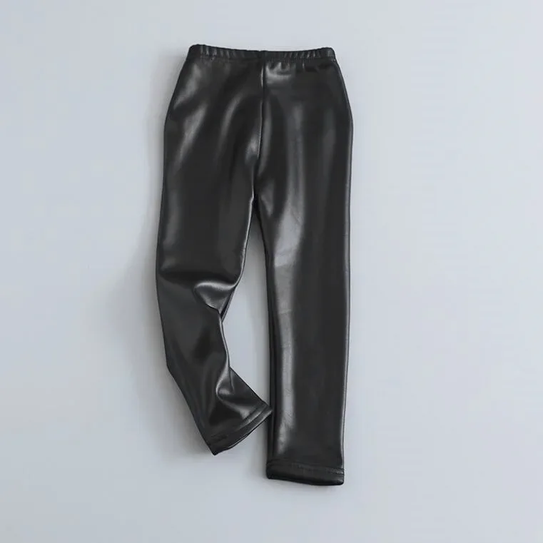 Kinder Mädchen Pu Leder Winter Legging Fower Warme Kinder Legging Herbst Winter Dicke Baby Hosen Hosen 3-12 Jahre – Detail 15