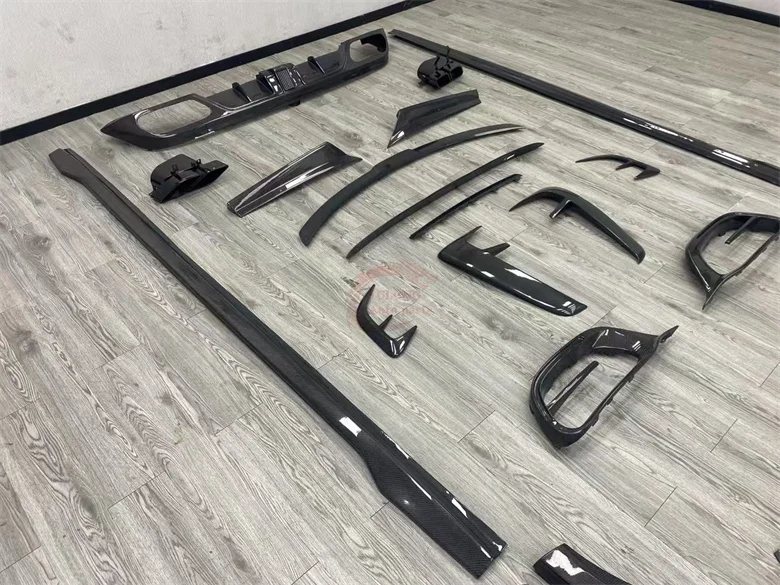 For Mercedes-Benz W223 Maybach S480 S580 S680 Upgrade M Style Carbon Fiber Front Lip Side Skirt Diffuser Rear Spoiler air Vent