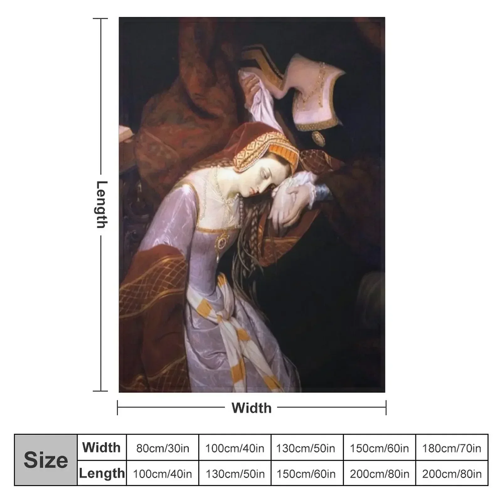 Anne Boleyn in the Tower by Edouard Cibot | The six Throw Blanket anime Multi-Purpose valentine gift ideas Cute Plaid Blankets