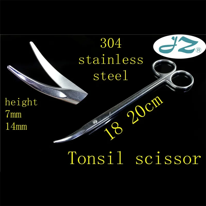 Tonsil and vocal cord scissors, oral and pharyngeal vocal cords, tonsil and throat, JZ medical surgical instruments