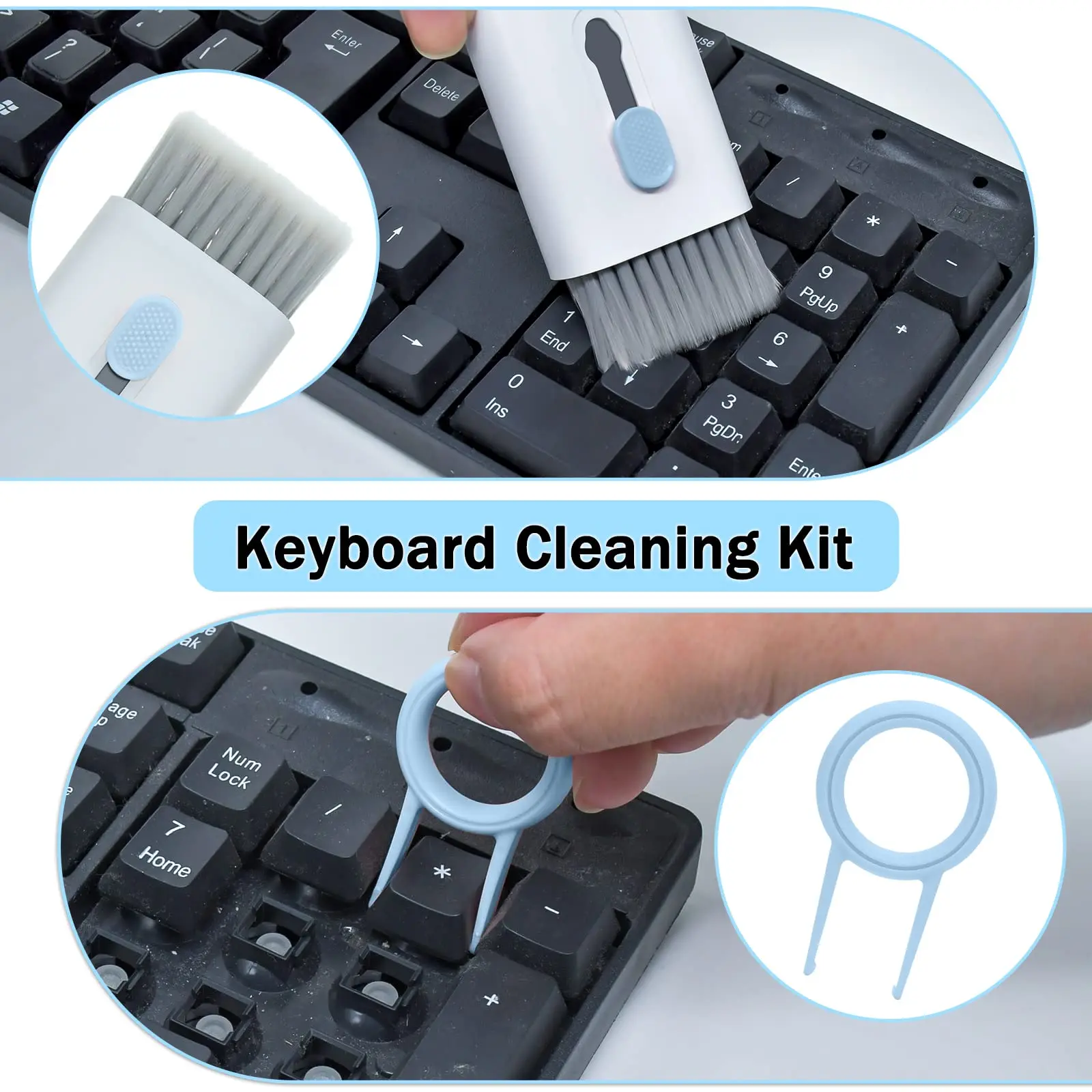 Limpiador de teclado de pantalla de ordenador portátil 7 en 1, Kit de limpiador electrónico para Airpods Pro, MacBook, iPad, iPhone, iPod, herramienta de limpieza