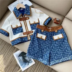 Summer Small Fragrancs Set donna 2 pezzi vita alta Slim Letter Print pantaloncini a gamba larga completo + colletto rovesciato Zipper Top Outfits