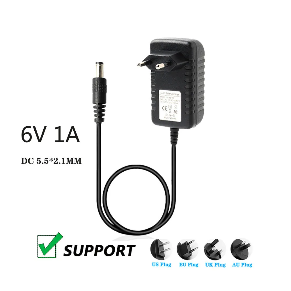 DC Power supply 6V 1A Sphygmomanometer Power Adapter 6V 1000MA Universal Regulated Power Cord