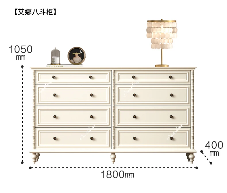 White master bedroom living room wall storage cabinet French locker