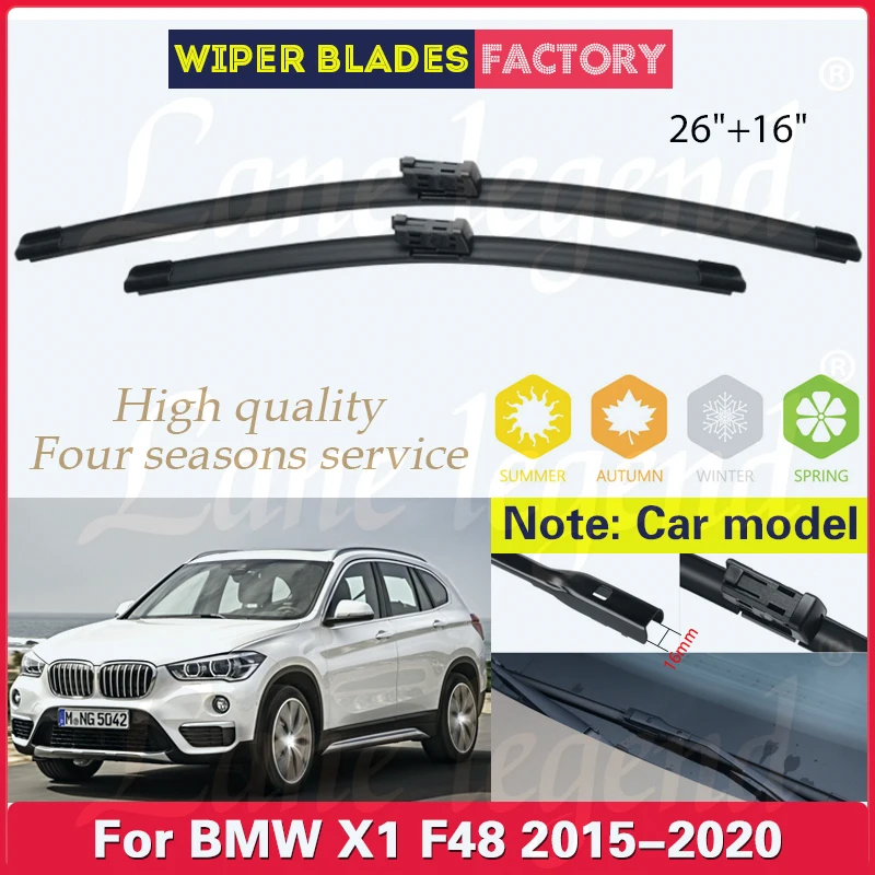 

For BMW X1 F48 2015-2020 Front Wiper Blades Brushes Cleaning Windshield Windscreen Window 26"+16" Car Accessories 2017 2018 2019