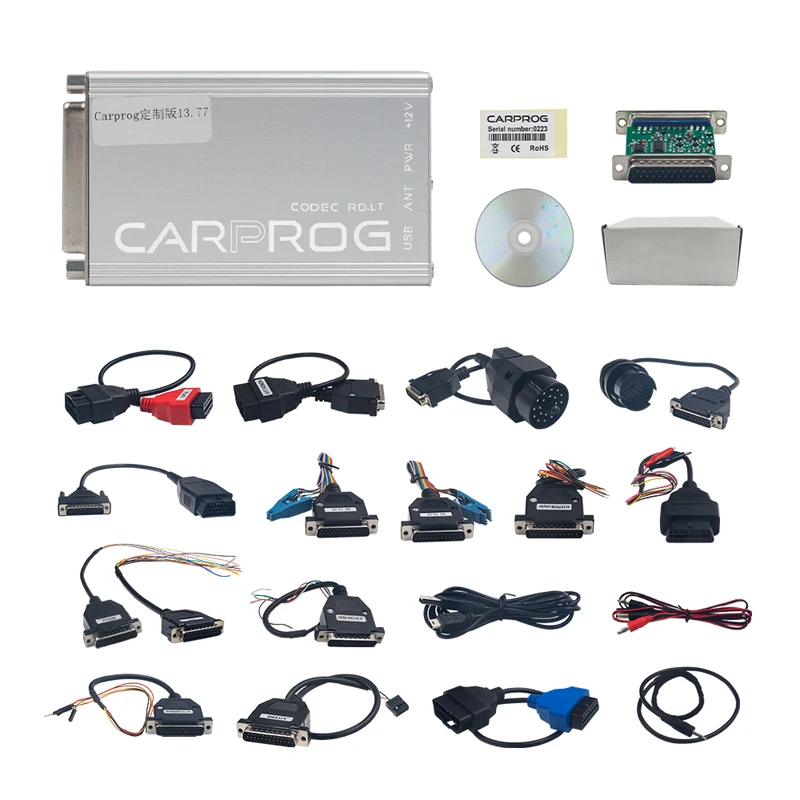 Carprog 13.77 Full Adapters with keygen Car Prog 8.21/V10.93/13.77 Funtion Iprog Pro For Air-ba-g/Radio/IMMO ECU Repair Tool